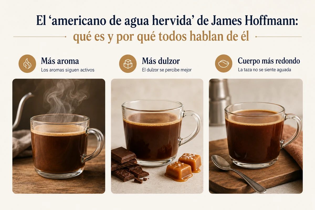 Cambios percibidos en taza tras aplicar el método de agua hervida: más aroma, más dulzor y cuerpo más redondo